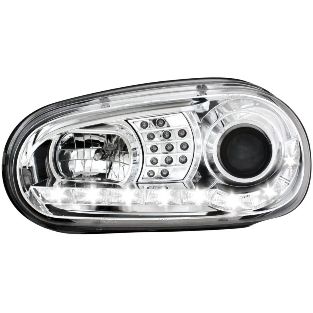 Kristalni farovi Devil Eyes VW GOLF IV  -  hrom - PROSET VTT doo