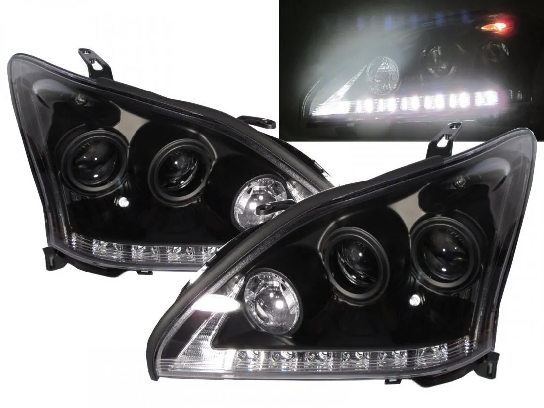 Kristalni farovi LED Devil Eyes LEXUS RX330 / 350 / 400 (2003-2008) - crni - PROSET VTT doo