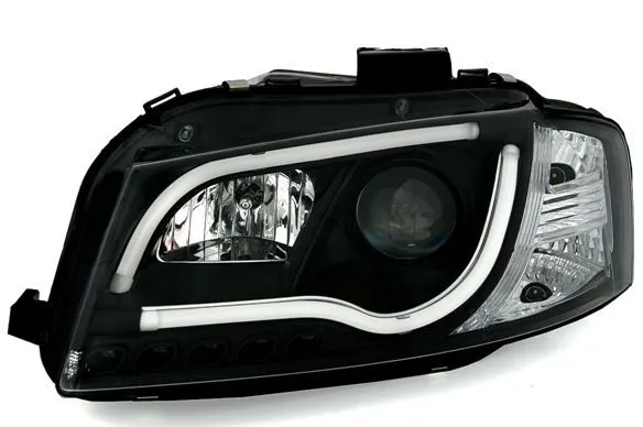 Kristalni farovi Light Bar Design AUDI A3 (2003-2008) - crni - PROSET VTT doo