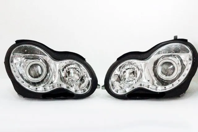 Kristalni LED farovi MERCEDES C-CLASS W203 (00-06) - hrom - PROSET VTT doo