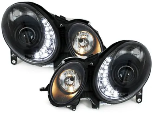 Kristalni LED farovi Mercedes W211 E-Class (02-09) - crni - PROSET VTT doo