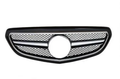 Maska prednja Mercedes W212 E-Class facelift (2014+) - AMG crna sa hrom lajsnama - PROSET VTT doo