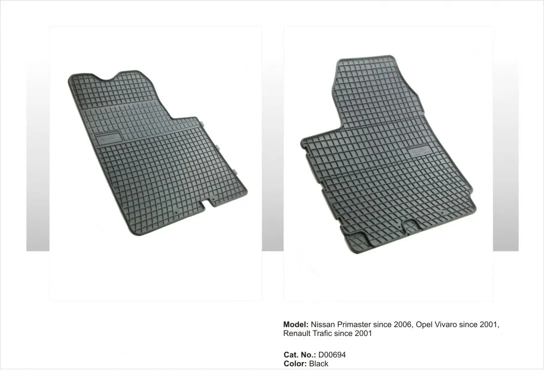 Tipske patosnice Frogum gumene Opel Vivaro (01-14) / Renault Trafic (01-14) / Nissan Primastar (06+) - PROSET VTT doo