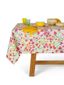 PAMUČNI STOLNJAK SA DIGITALNIM PRINTOM TULIPANA 140X140CM