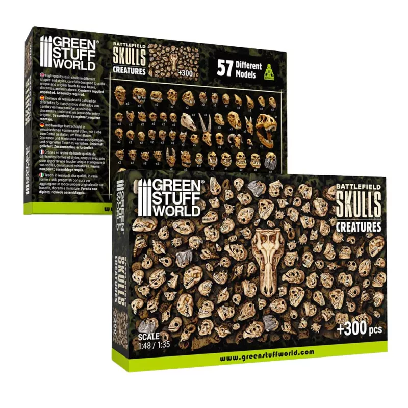 3D Printed - Skulls & Bones - Battlefield Skulls - Creatures