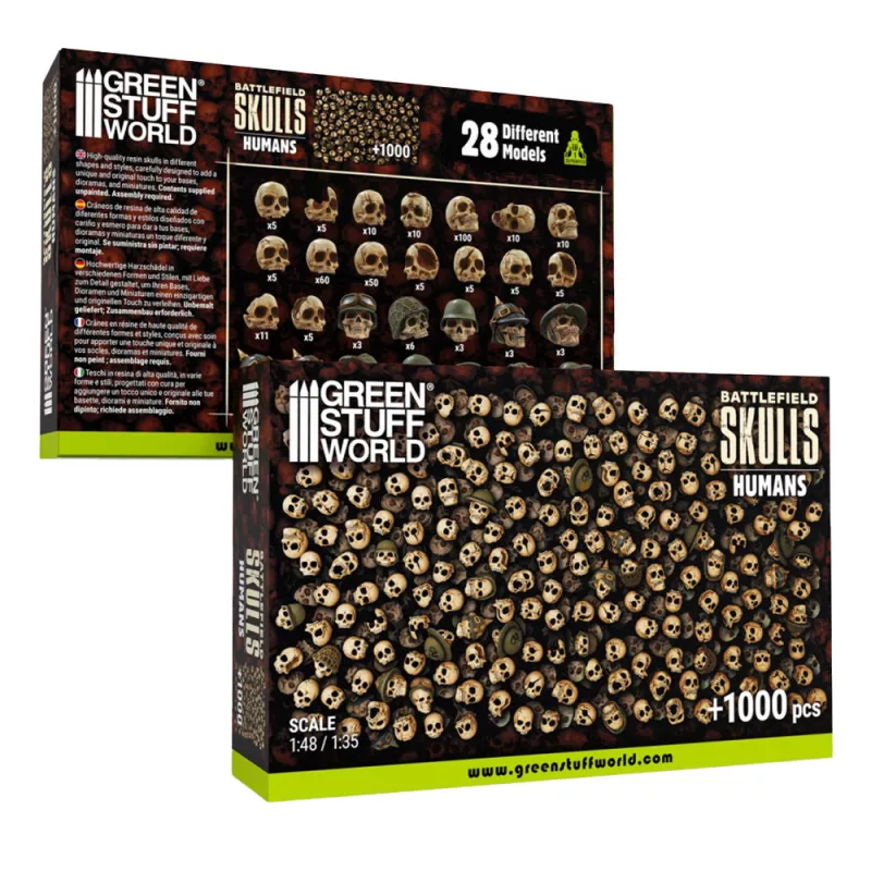 3D Printed - Skulls & Bones - Battlefield Skulls - Humans