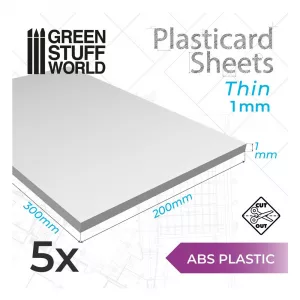 ABS Plain Sheet 1mm PACK x5