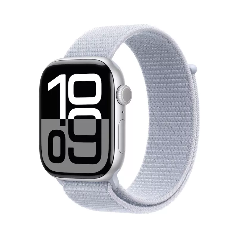 Apple Watch S10 GPS 42mm Silver Alu Case with Blue Cloud Sport Loop