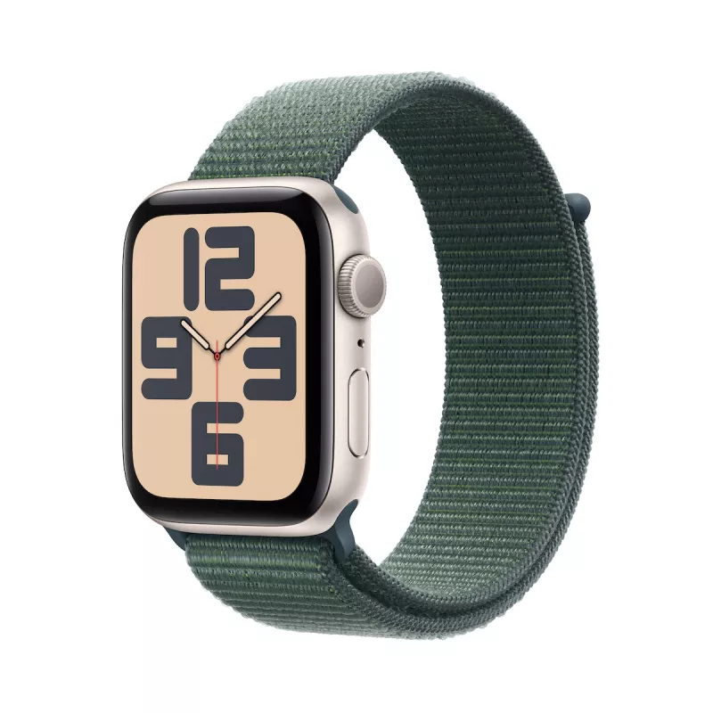Apple Watch SE2 v3 GPS 40mm Starlight Alu Case with Lake Green Sport Loop