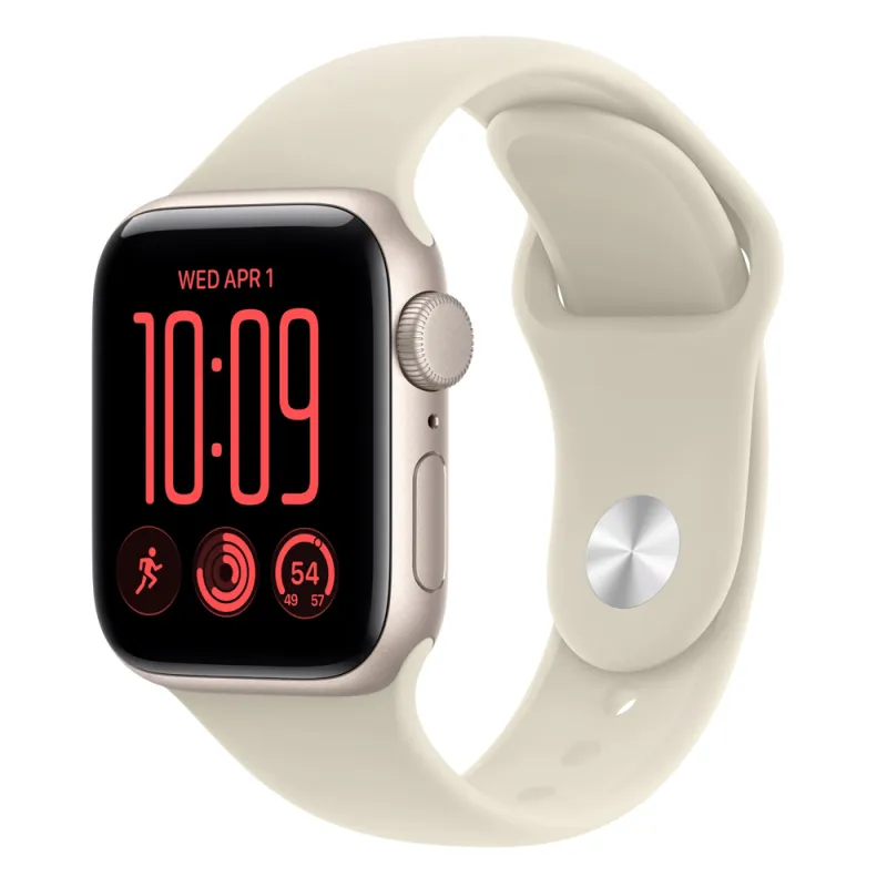 Apple Watch SE3 v2 GPS 44mm Starlight Aluminium Case with Sand Sport Band - M/L