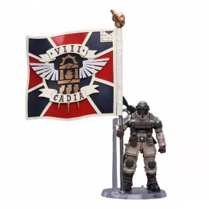 Astra Militarum Cadian Command Squad Veteran with Regimental Standard