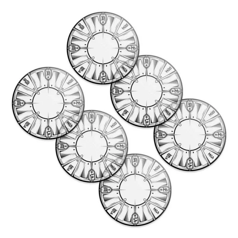 Clear Objective Marker (40mm+1') Pack x6 (compatible 40k WTC)