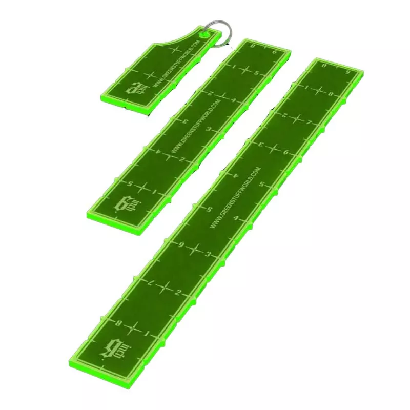 Combat Ruler Pack (6'', 9'', 1-2-3) - Fluor Lime Green (Pack x3)