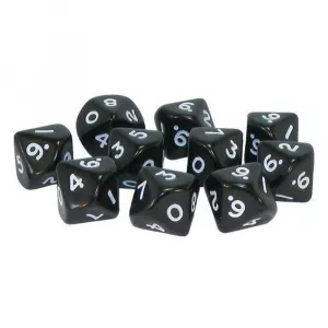 D10 Dice Pack - Black (10)