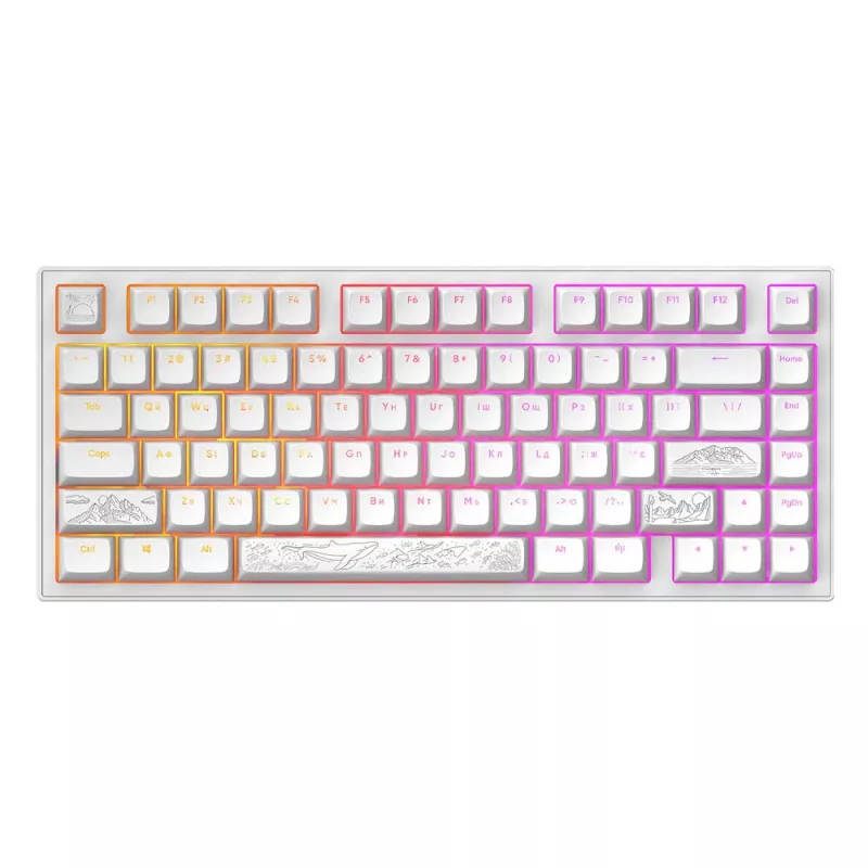 Dark Project ALU Terra Nostra White - Wired Gaming Keyboard (ANSI/UA)