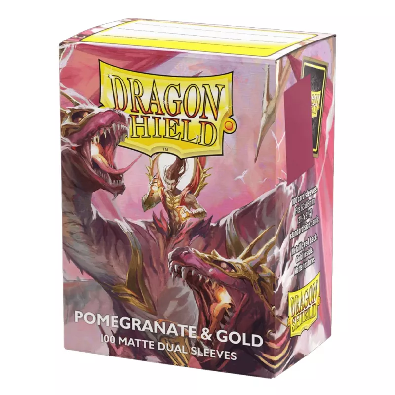 Dragon Shield Dual Matte Sleeves - Pomegranate & Gold (100 Sleeves)