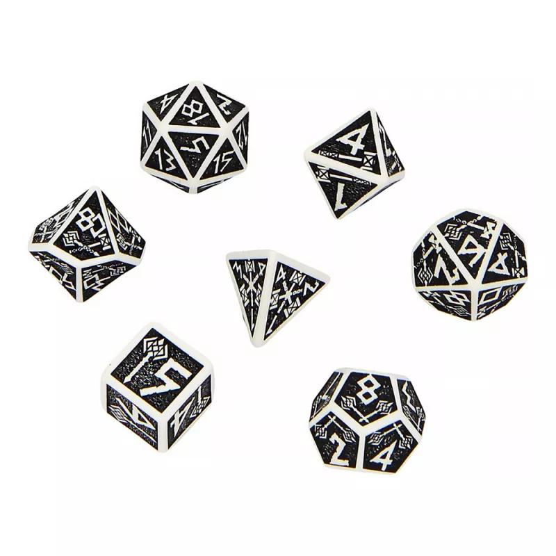 Dwarven White & black Dice Set