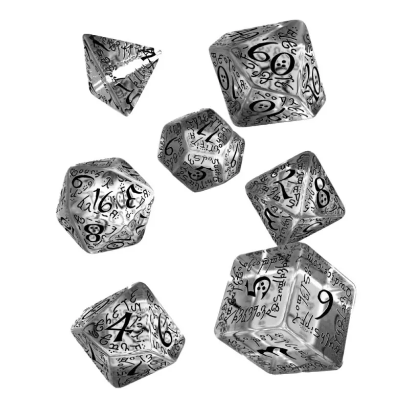Elvish Dice Set: Translucent & Black
