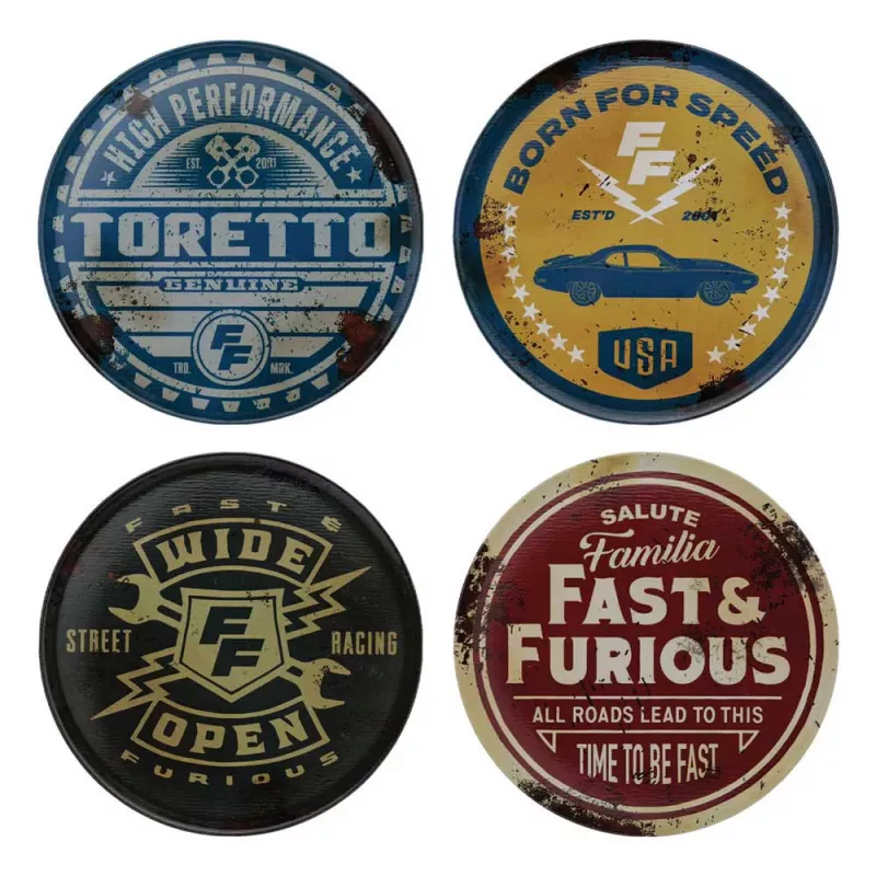 Fast & Furious Set of 4 Vintage Style Coasters