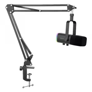 Fifine AM8T RGB Streaming Microphone With Adjustable Boom Arm - Black