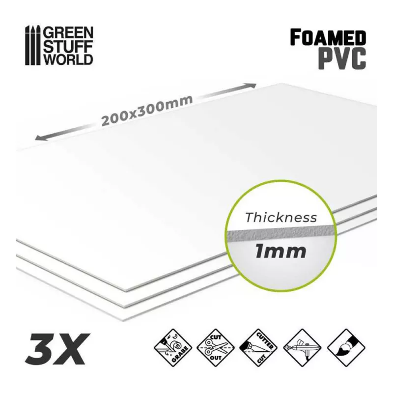 Foamed PVC 1mm - 200x300mm