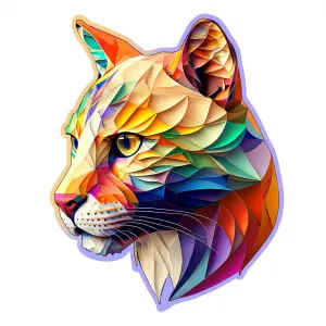 Gaudy Cougar Wooden Puzzle M (150 Pieces)
