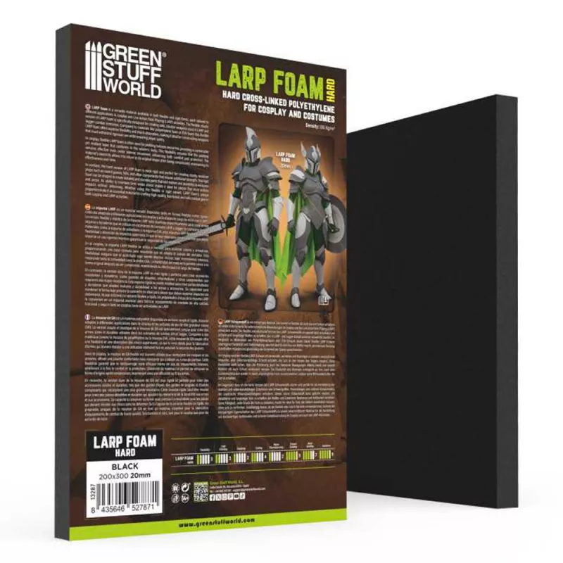 LARP Foam Hard Black 200x300mm 20mm
