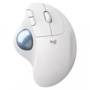 M575 Ergo Wireless Trackball Mouse White - EOL