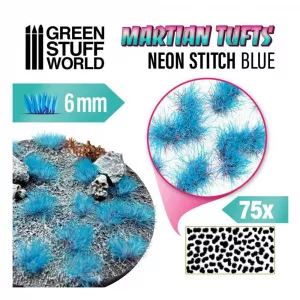 Martian Tufts 6mm - NEON STITCH BLUE