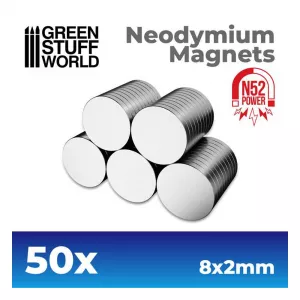 Neodymium Magnets 8x2mm - SET x50 (N52)