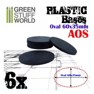 Plastic Oval Base 60x35mm - PACKx6