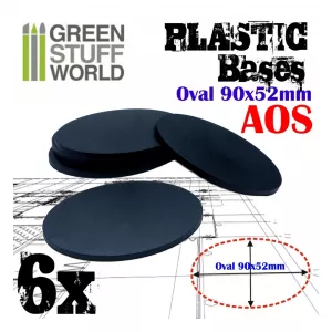 Plastic Oval Base 90x52mm- PACKx6