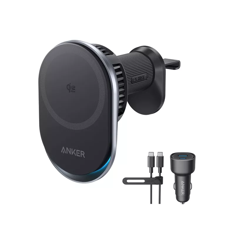 Prime 25W MagGo bežični + auto punjač sa USB-C M/M kablom, crni