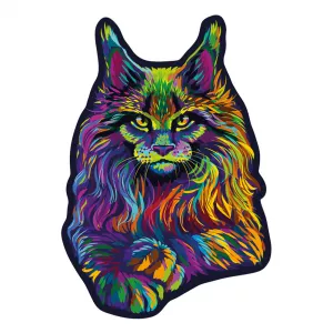 Rainbow Wild Cat Wooden Puzzle M (140 Pieces)