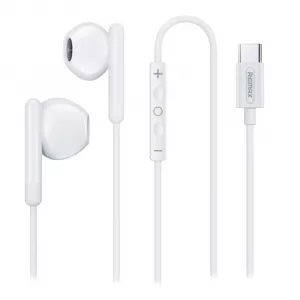 REMAX RM-522a White Type-C Wired Earphones  (With Digital Interface)