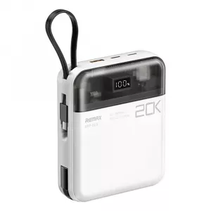 REMAX RPP-603 White 20W+QC 22.5W Power Bank with 2 Fast Ch.Cables 20000mAh