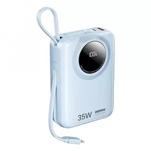 REMAX RPP-73 Blue 35W Power Bank with 2 Fast Charging Cables 20000mAh