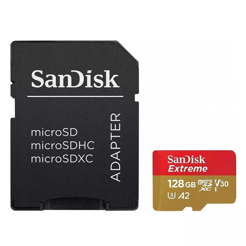 SanDisk SDXC 128GB Extreme micro 190MB/s A2 C10 V30 UHS-I U3+Ad