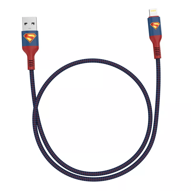 WB Moye Superman USB-A to Lightning Charging Cable 01 1M