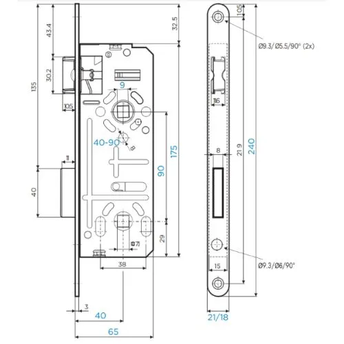 806/40-90 L O18 brava za wc