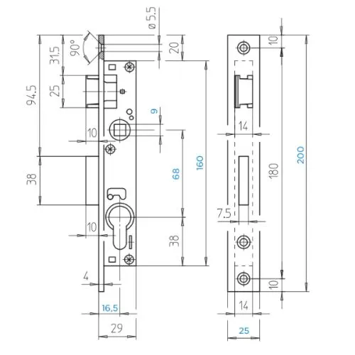 822/17-68 D P25 b brava za metal vrata