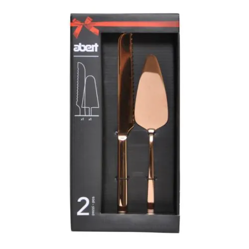 Abert Bond roze gold set, nož i špatula za tortu