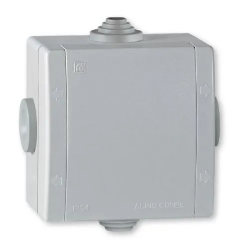 Aling-Conel kutija razvodna 500V 80x80 IP54 sa 4 uvoda, siva