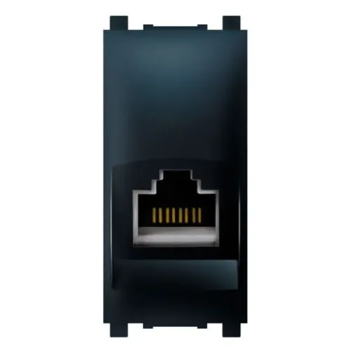 Aling-Conel priključnica komunikacijska RJ45 Cat6 Keystone LB UTP 1M crna soft