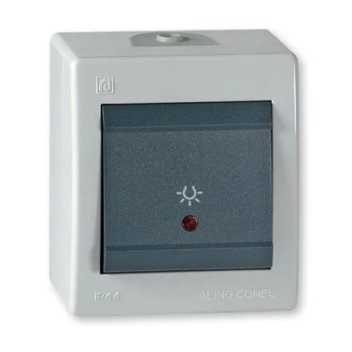 Aling-Conel taster sklopka za svetlo sa indikacijom 10A 250V~ IP44, antracit