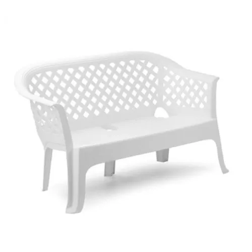 Baštenski dvosed Lariana DxŠxV: 134x72x76 cm, plastična, bela