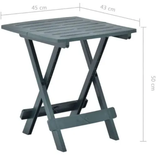 Baštenski sto Adige, DxŠxV: 44x44x50, plastični, sklopivi, zeleni