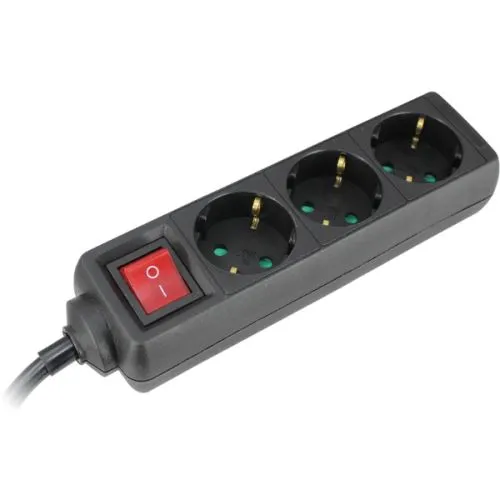 Commel trostruka utičnica 16A 250V 3500W sk crna 3m