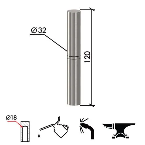 Dabel šarka bravarska za vrata SP6 Ne 32xx120x18mm DP1