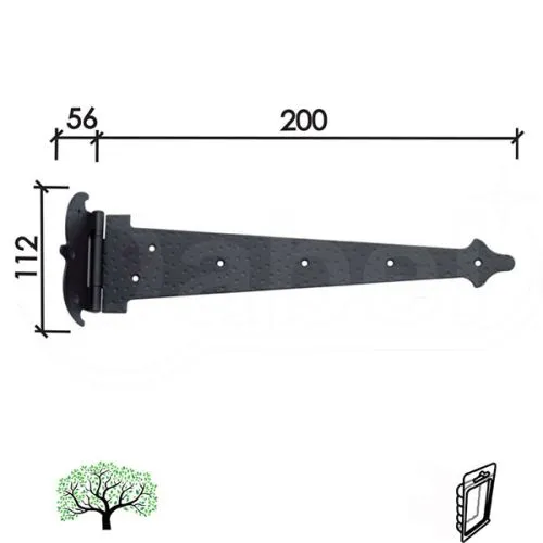 Dabel šarka brodska za vrata sp554 crna x200 mm dsp